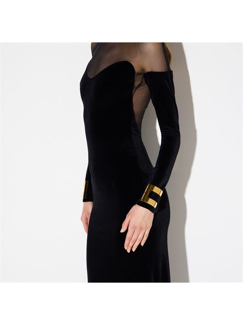 Abito Red Carpet in velluto e tulle ELISABETTA FRANCHI | ABR2967E2/110